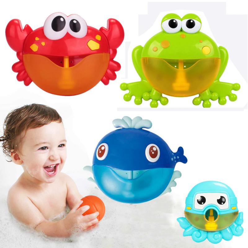 Hot Selling Frog Crab Bubble Machine Music Bath Electric Bubbles Bathtub Soap Automatic Baby Bathroom Toy for Children Brinquedo