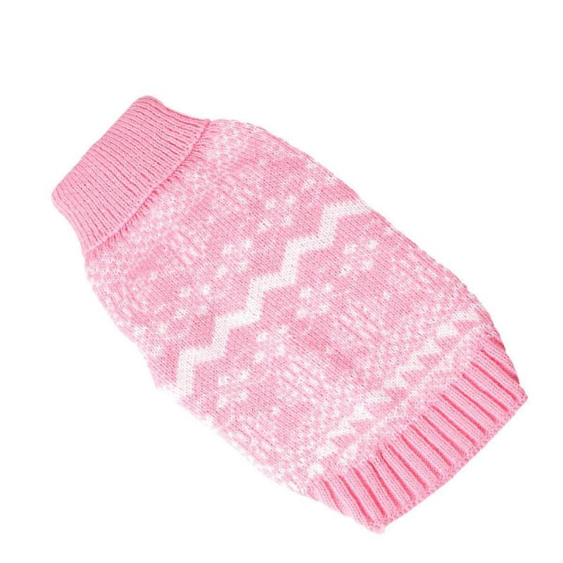 Pink Pet Knitted Sweater 3Pcs High Collar Warm Sweater for Dogs