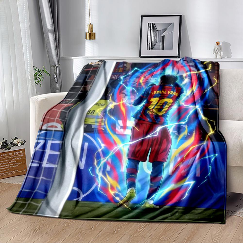 Lamine Yamal's Champions Celebration Moment Blanket Warmthful Decor Suitable for Livingroom Chair Couch for All Seasons Modern Style