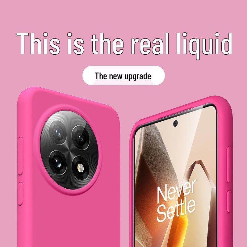 Жидкий силиконовый защитный чехол для OnePlus 15, ACE6/ACE5, 13 и 12 - Полное покрытие в однотонных цветах