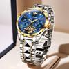 OUPINKE Автоматические часы Бизнес Механические часы Скелетон Водонепроницаемый Календарь Автоматический Ручной Завод Полый Циферблат Синий Мужские - - - - -