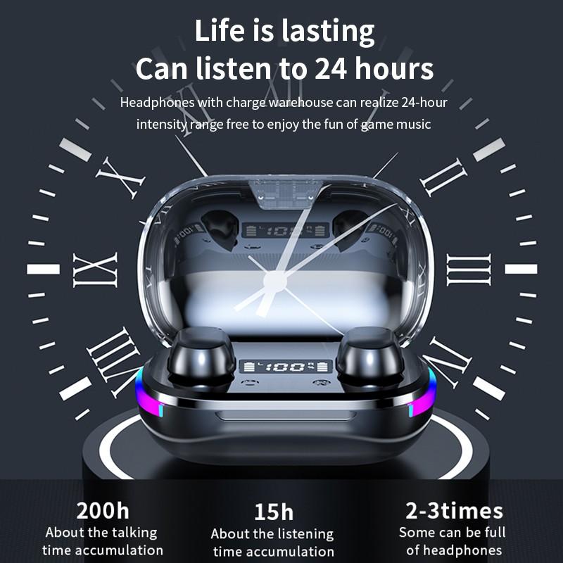 RGB Light Bluetooth 5,3 Беспроводные наушники Бас-гарнитура Стерео наушники-вкладыши Настоящие беспроводные наушники Bluetooth с шумоподавлением