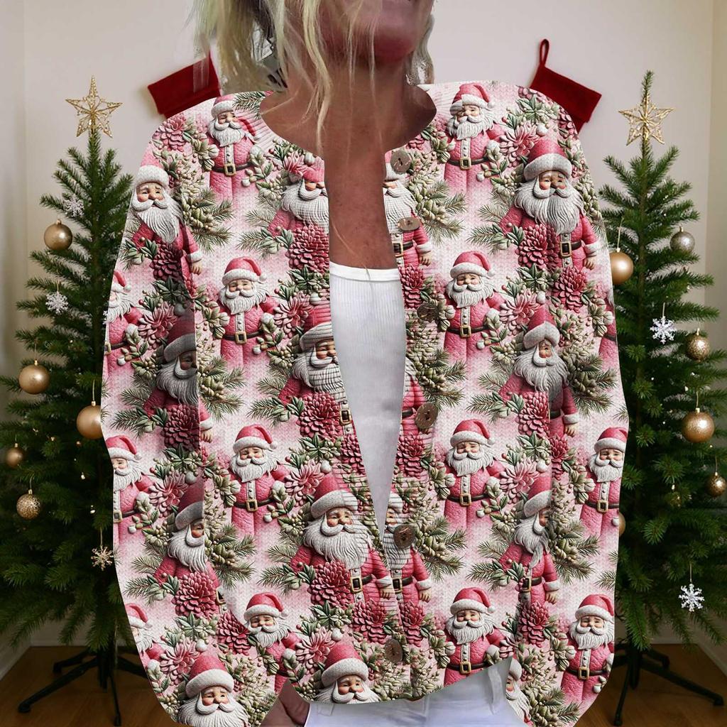 Женский рождественский свитер Милый забавный рождественский свитер Осень и зима Свитер с длинным рукавом вязаный