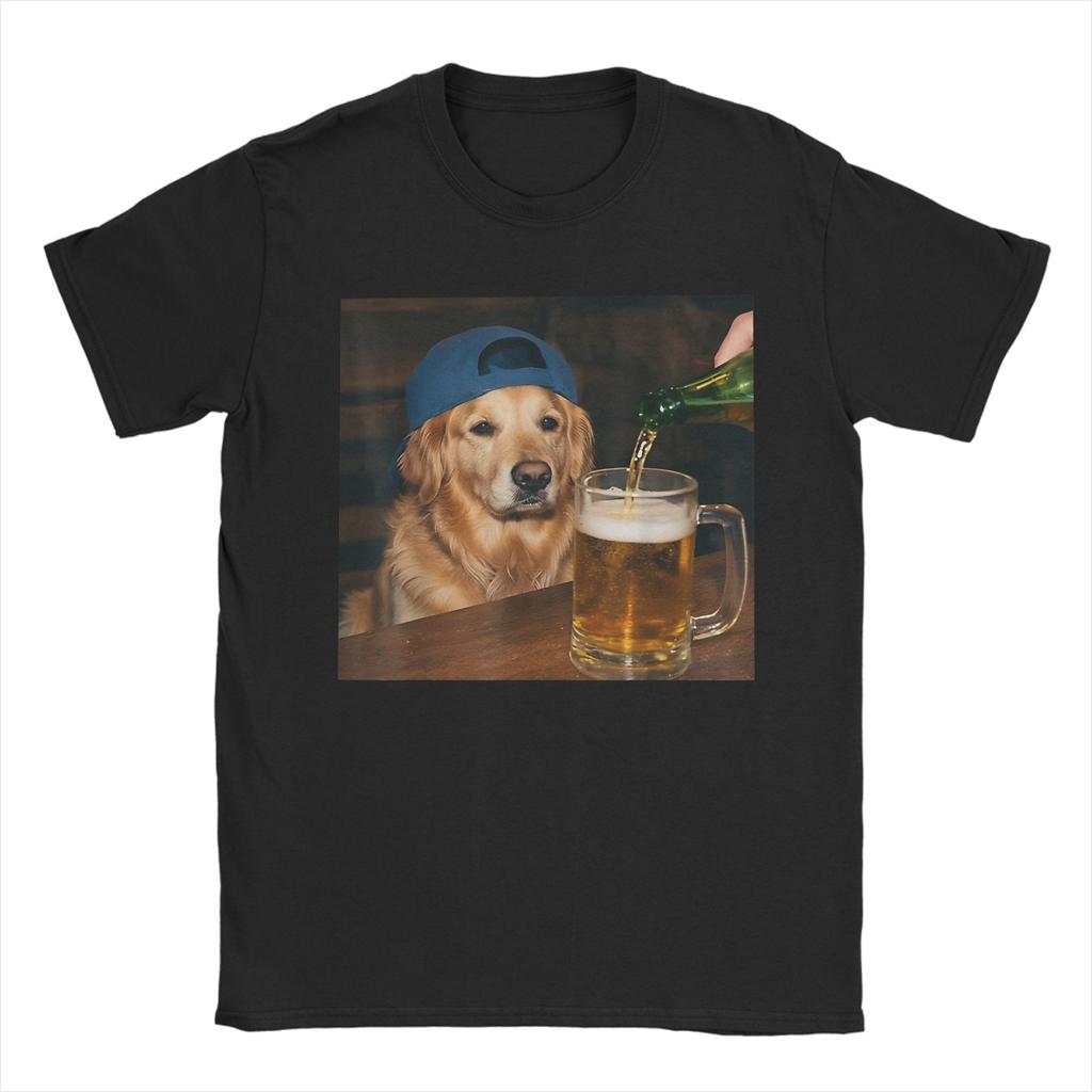 Unisex Unisex Tshirt Funny Patriotic Pomeranian Dog Drinking Beer American Pure Cotton Tees T Shirts Crewneck Clothing Plus Size