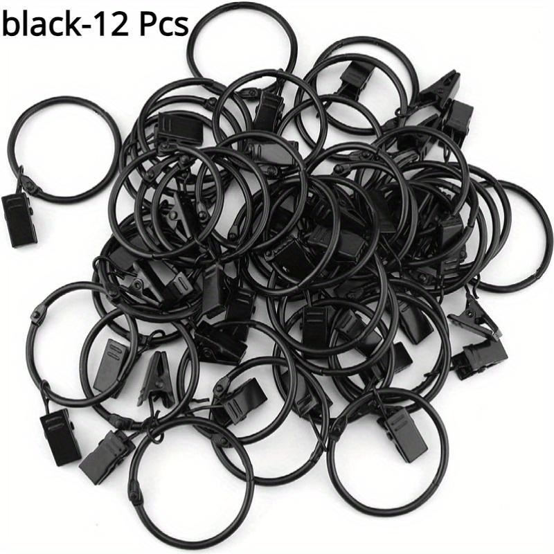 12/36/40 шт. кольцо для штор с зажимом, зажим для штор с кольцом, вешалка для штор, кольцо диаметром 33 мм/1,26 дюйма, встроенный карниз, винтажный черный