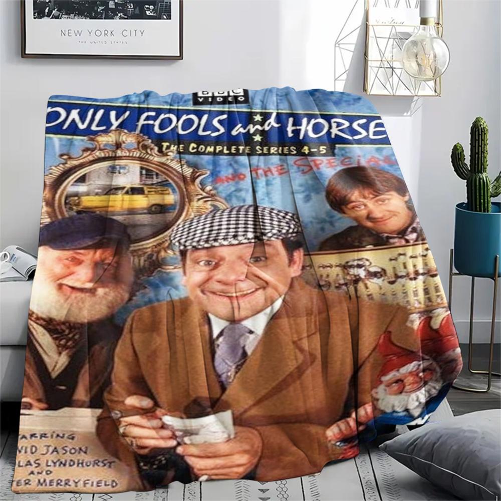 1 шт. Фланелевое одеяло с принтом Fools&Horses, Высококачественное, Удобное для всех сезонов, Домашний декор, Тепло и уют, Идеально для рождественских подарков103