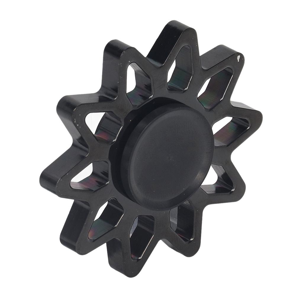 Anxiety Relief Rotating Toy Portable Sun Shaped Fingertip Rotation Toy for ADD ADHD Christmas Black