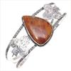 Design Jasper Gemstone Handmade Silver Jewelry Cuff Bracelets 7''Adjustable
