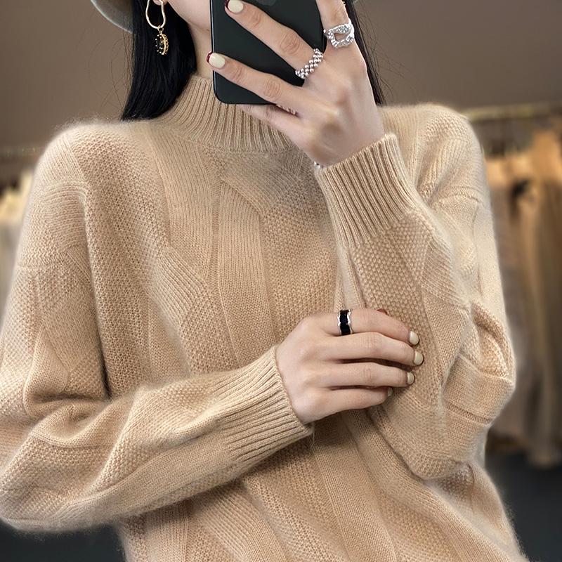 Женский кашемировый свитер Qinghe кашемир 30% кашемир 70% шерсть осенне-зимний пуловер теплый и модный