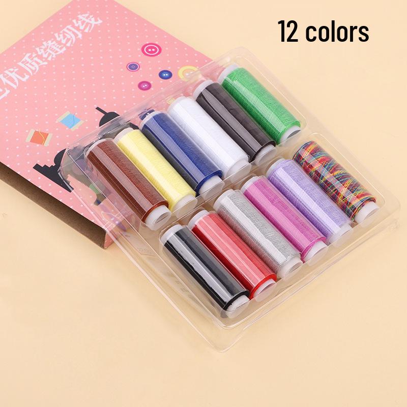 39-Color Needle & Thread Set: Includes Boxed Colored, Black & White Threads and Needles for Mending & Hand Sewing