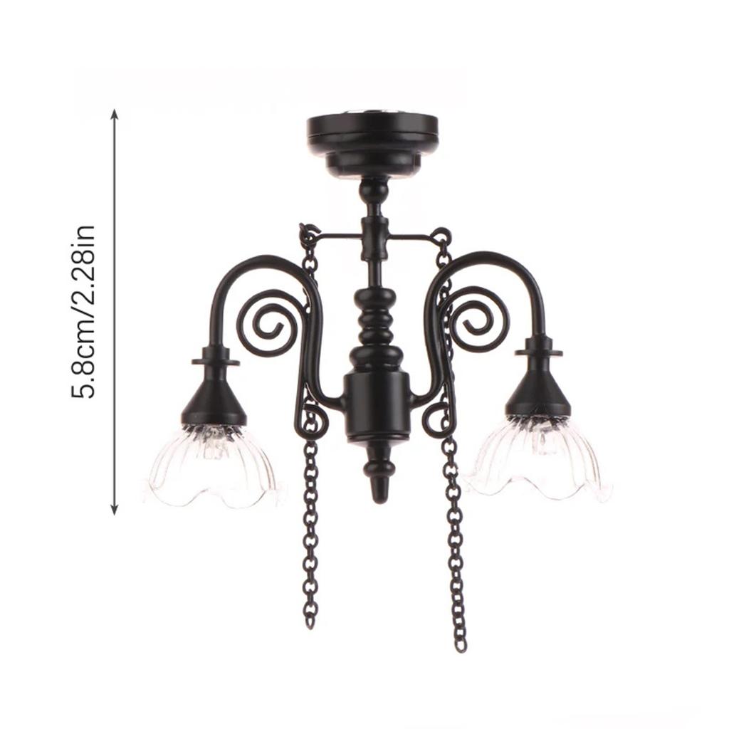 1/12 Scale Dollhouses Chandelier Miniature Furniture Pretend Play for Kids Doll House Furniture Model for Dollhouses
