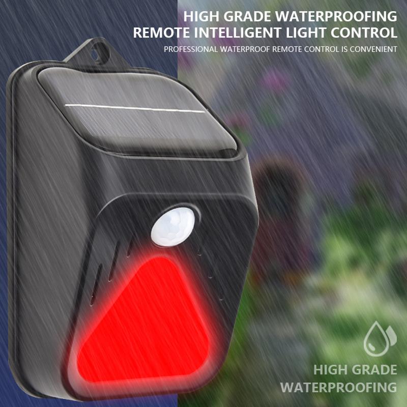 Солнечная сигнализация, 3 режима, IP65, водонепроницаемый датчик дистанционного управления, охранная сигнализация, настенный светильник для вождения