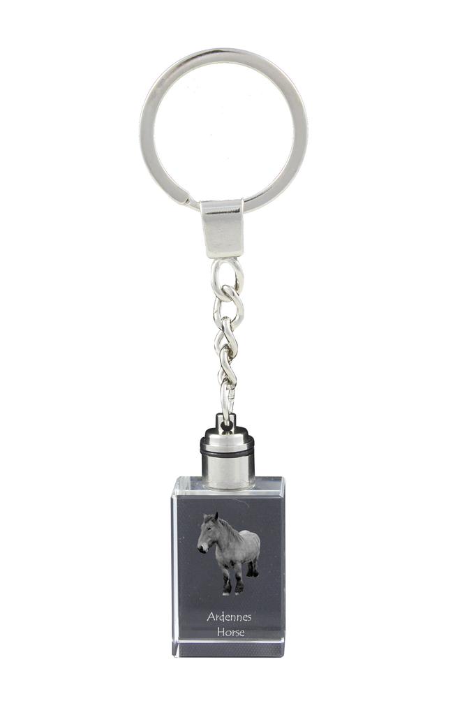 Ardennes Horse - Crystal Pendant with Photo of a Horse, Illuminated Pendant, Unique Gift by Art-Dog Brand