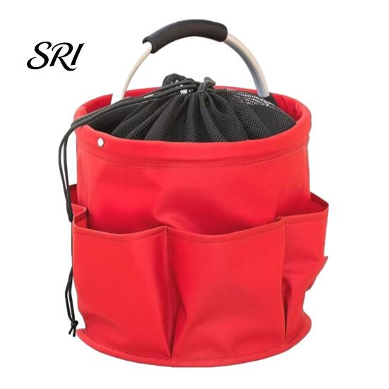 Foldable Storage Bag with Handle & Drawstring, Waterproof Oxford Cloth Pouch Housekeeping Tool Kit Multi-Pockets, Large Cleaning Tools Organizer