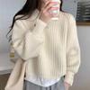 Autumn New Loose Soft Knitted Pullover Sweater for Women Fashion Winter Round Neck Casual Sweaters Women Elegant Vintage Solid Knitwear Tops 24802