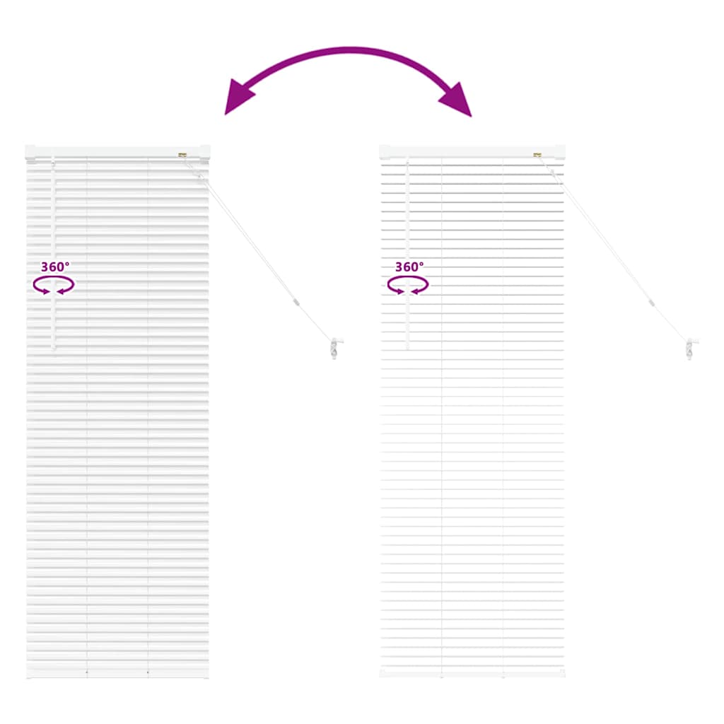 White Aluminum Venetian Blinds 130 x 50 cm
