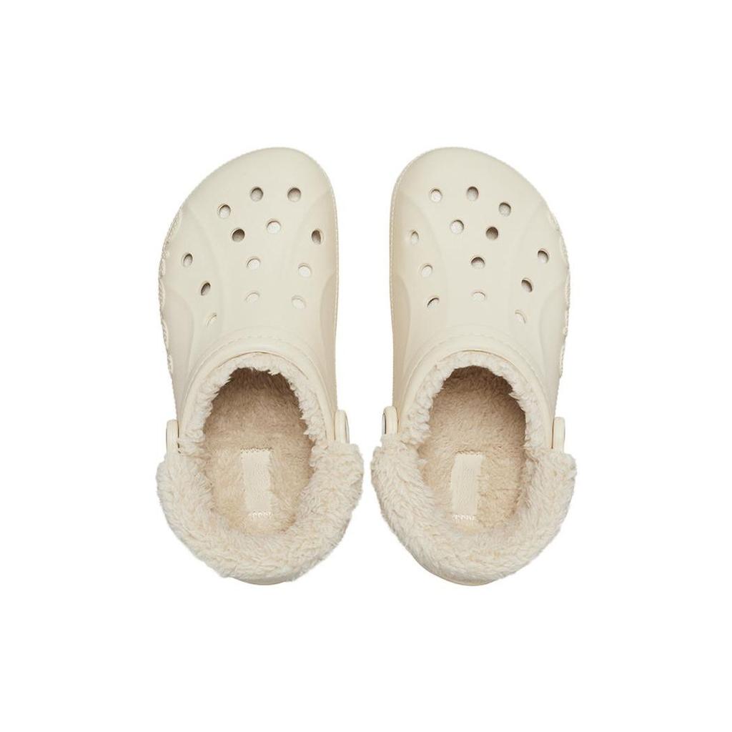 Crocs Сабо унисекс с ремешком Baya Lined Fuzz Strap Clogs белые 206633-11S