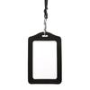 Fashionable ID Badge Card Holder Faux Leather Frame Clear Case Cover Lanyard