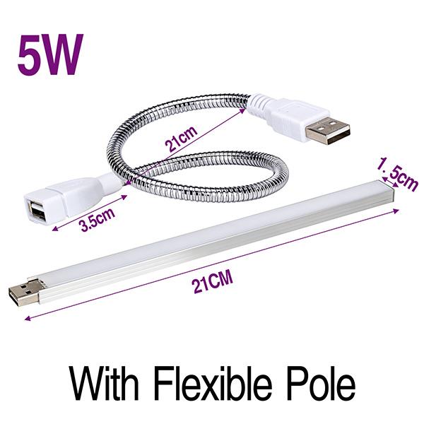 DC5V USB Full Spectrum Grow Light 3W 14LEDs 5W 27LEDs Гибкая лампа для выращивания растений Красный Синий USB Фитосветильник для комнатных цветов