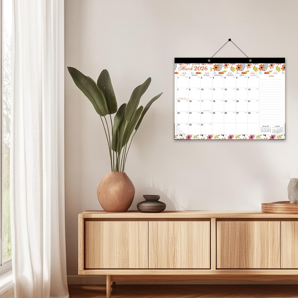 1 Set Desk Calendar 2026-2027: 18-Month Calendar from January 2026 To June 2027 with Schedule & Holidays, 43.18cm X 30.48cm