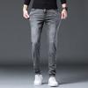 Брендовые мужские джинсы Slim Fit Узкие серые черные эластичные джинсовые брюки Повседневная дизайнерская мужская одежда Брюки Джинсы высокого качества для мужчин 