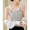 Women's Button Camisole Cover Side Breasts Anti-glare Outside Cotton Vest