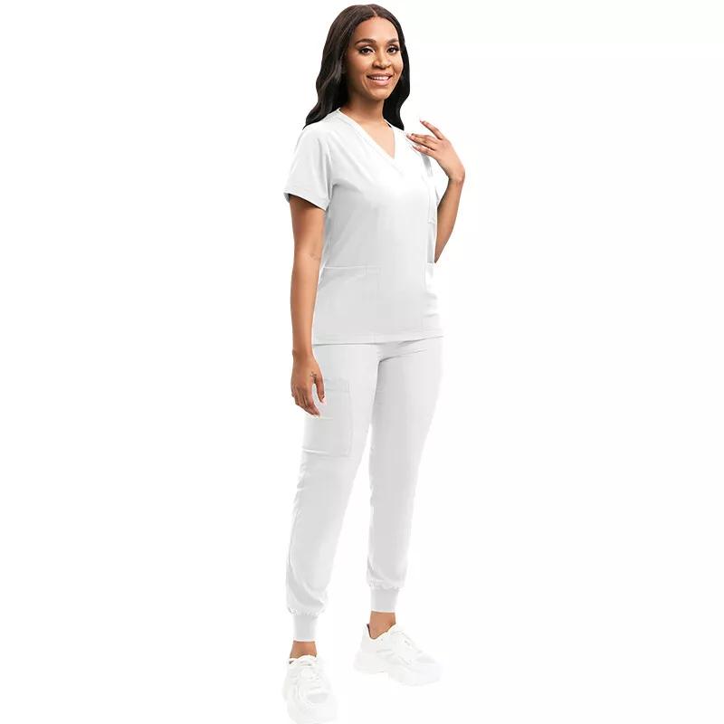 Комплект из двух предметов, униформа для кормления с v-образным вырезом и короткими рукавами, топ + брюки, костюм-скраб, быстросохнущие костюмы