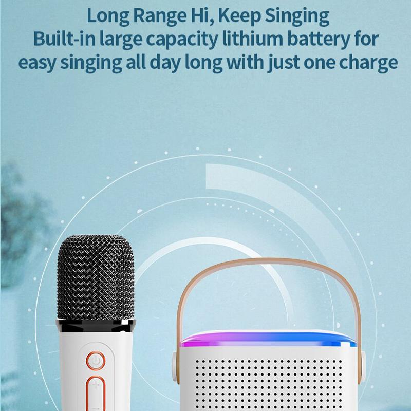 Беспроводные двойные микрофоны Y1 Караоке-машина KTV DSP-система Bluetooth 5.3 PA-динамик HIFI Стереообъемный звук RGB Красочные светодиодные огни