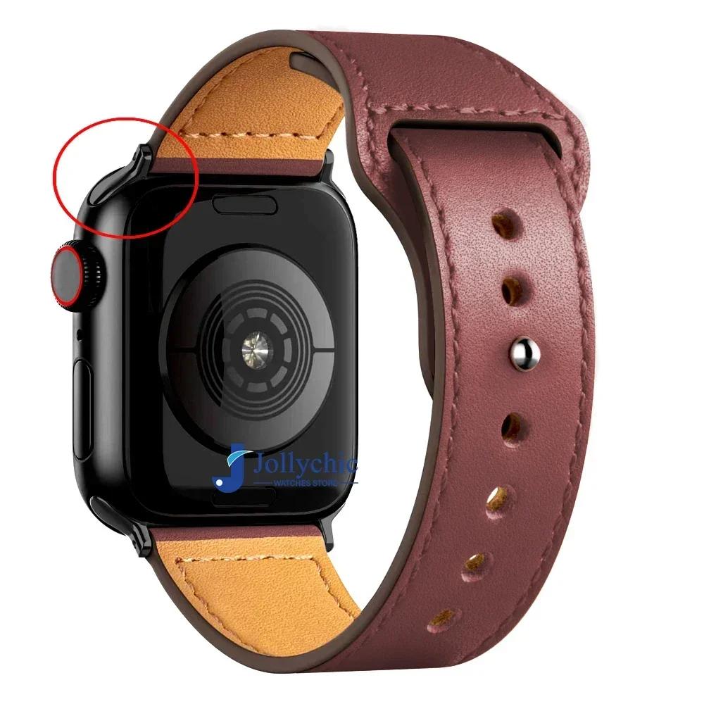 Ремешок из кожи для часов Apple Watch Band 44 мм 45 мм 41 мм 40 мм 42 мм 38 мм 49 мм 45 мм браслет Correa IWatch Series 8 Ultra 3 6 SE 7 ремешок