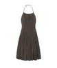 Lulu Seoul Nylon Halter Neck Dress (Khaki Brown)