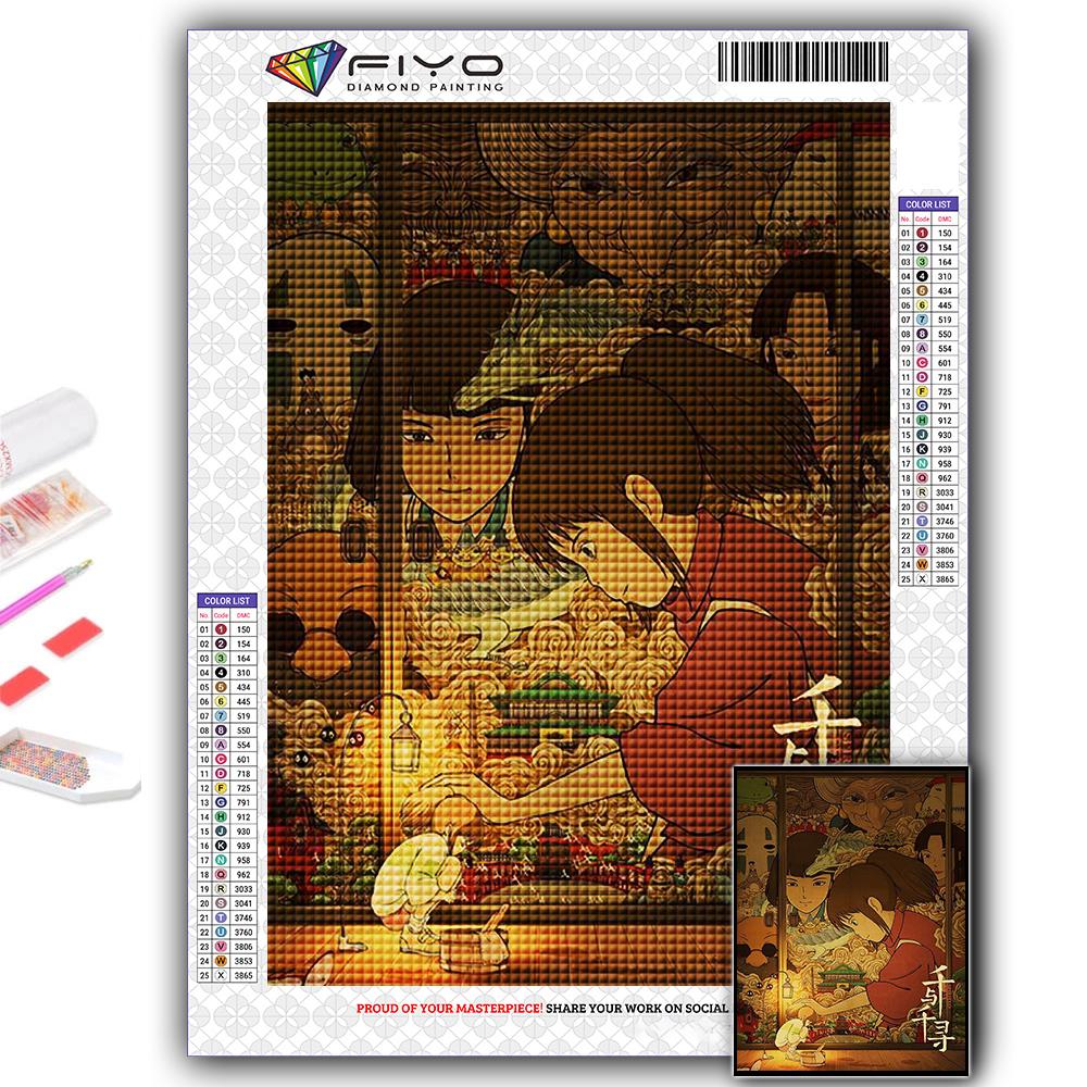 5D Diy Diamond Painting Hayao Miyazaki Anime Poster Cross Stitch Full Diamond Embroidery Mosaic