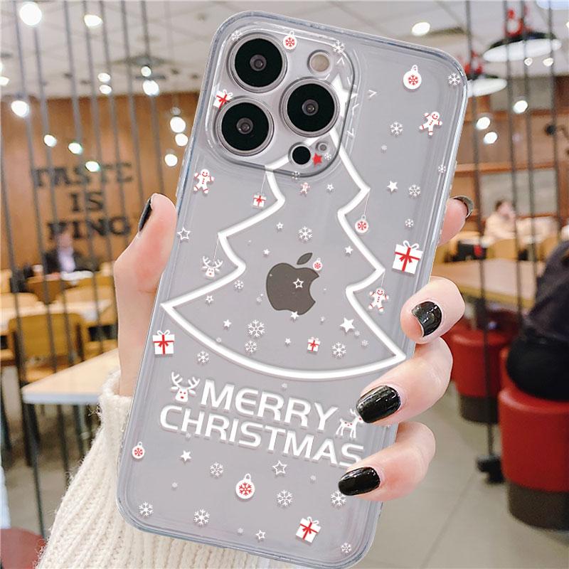 Прозрачный чехол для Apple iPhone 14 11 13 12 Pro 7 8 Plus XR X XS Max 6 6S 13Pro силиконовый чехол для телефона Снеговик Рождественский мультфильм