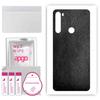 apgo Protective Skin Sticker for the Back Compatible with Xiaomi Redmi Note 8T, Wrap Film, Foil, Vinyl - Pattern Black Leather