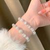 Ice Clear Crystal Cat's Eye Beaded Bracelet - Women's High-End Chinese Style Moonstone Jewelry