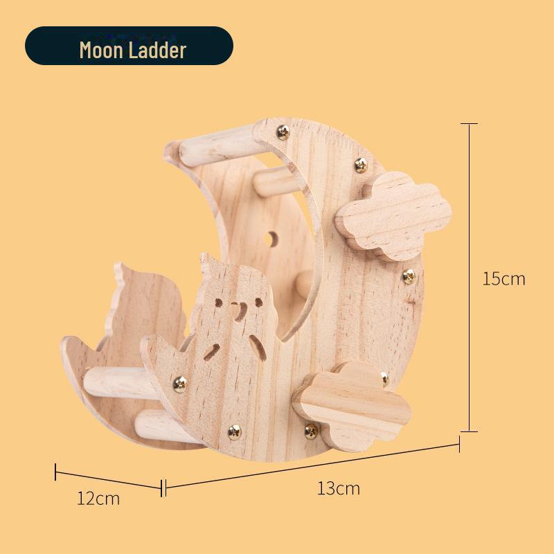 Деревянный набор мебели для хомяка: Домик, ледяная кровать, лестница из цельного дерева, гнездо золотого медведя, игрушка, полный набор принадлежностей для ландшафтного дизайна