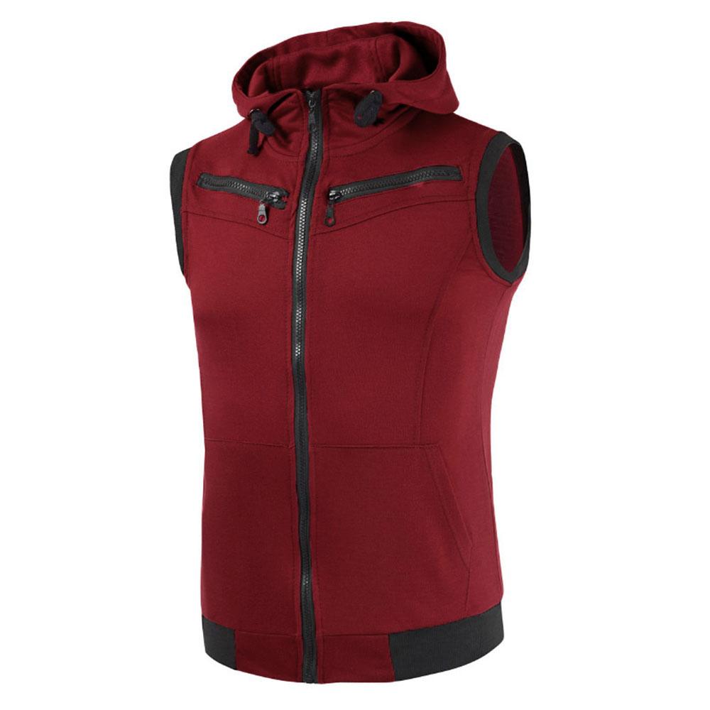 Мужские куртки без рукавов с капюшоном жилет куртка повседневная тонкая легкая летняя осенняя техническая мужская уличная одежда облегающий крой