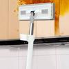 Stainless Steel Long Handle Mini Mop 360 Degree Rotatable Mop Head Flat Mop with Drain Scraper Hygienic Cleaning Tool