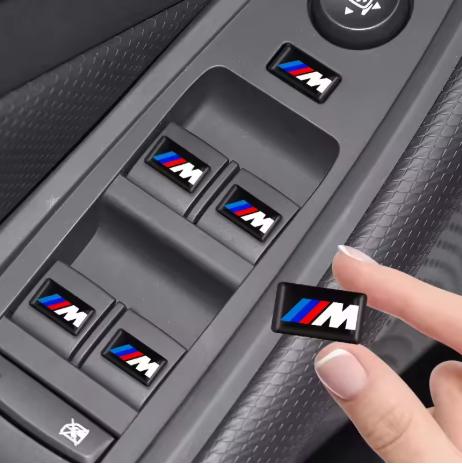 BBIK2 4pcs Car Decor Stickers Multi-size Optional For BMW M Performance M3 G20 E36 X6 G30 X3 M5 Soft Adhesive Ornament Modified Decals