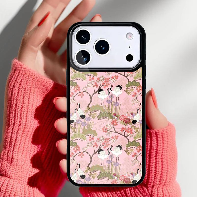 Японские журавли Арт Чехол для телефона для iPhone 17 16 15 14 13 Pro Max Задняя крышка для 12 11 Pro Coque