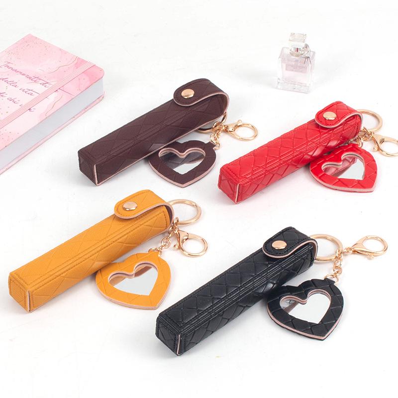 Plaid Lipstick & Lip Balm Keychain Bag - Portable Makeup & Coin Purse 2025 Edition