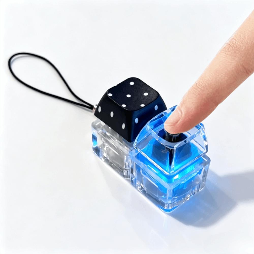 Push Button Keycap Fidget Keychain Light Up Finger Button Press Toy Keychain Kids