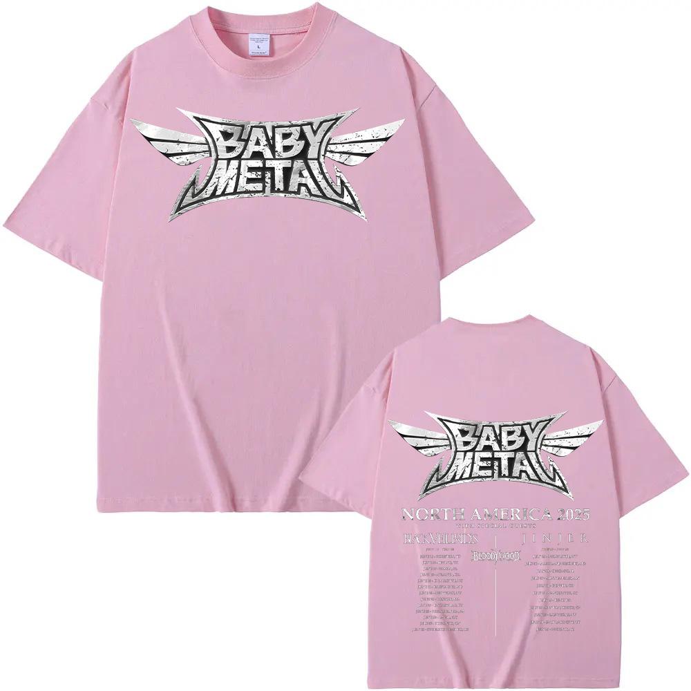Babymetal North America Tour 2025 T-shirts Vintage Babymetal Japan Metal Rock Band Tshirts Men Women's Pure Cotton Tees Harajuku
