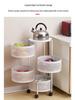 TEMU Round Multi-Layer Rotating Kitchen Rack - Floor-Standing Fruit and Snack Storage Basket