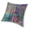 Purple And Teal Abstract Square Pillowcase Polyester Linen Velvet Pattern Zip Decorative Pillow Case Home Cushion Cover