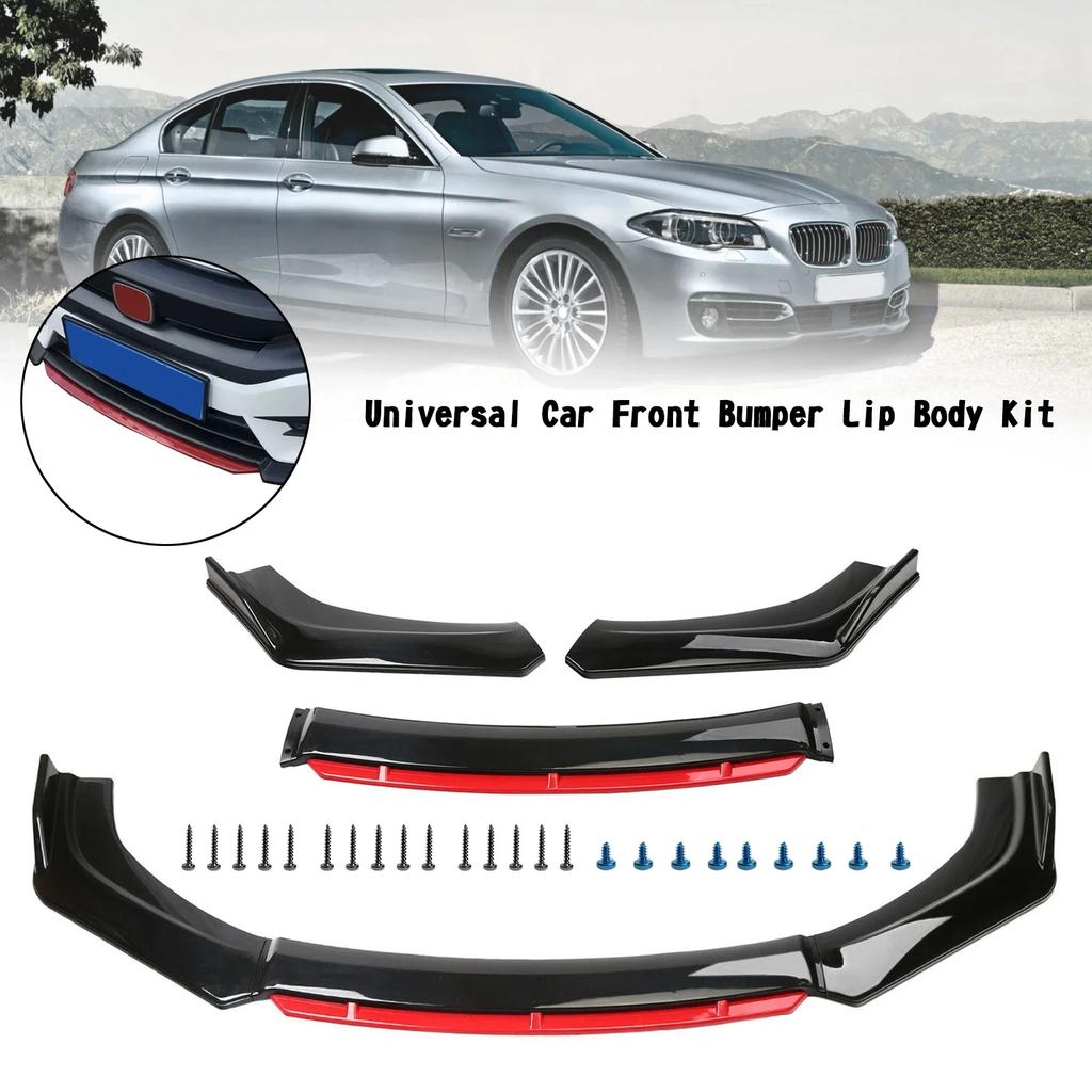 NEW Artudatech 4PCS Universal Car Front Bumper Lip Body Kit Splitter Spoiler Diffuser Protector Car Accessories