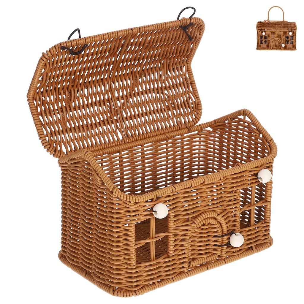 Rattan Picnic Basket Woven Storage Large Capacity Ganizer Vintage Wedding Favors H Held Vegetable Decorative Box Lid