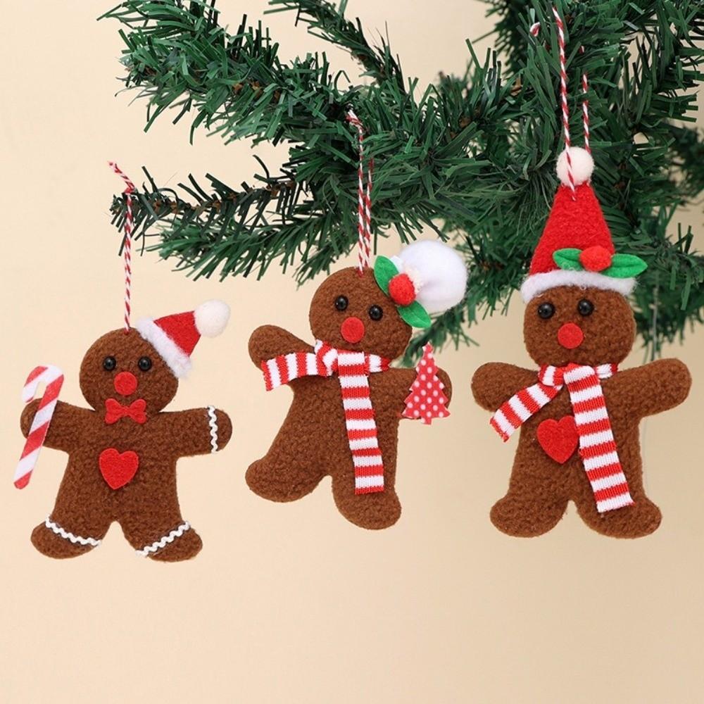 3pcs Set Christmas Gingerbread Man Hanging Ornaments Christmas Tree Decorations  Christmas