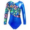 Gymnastics Leotards for Girls Sparkly Dancewear Long Sleeves Printed Jumpsuit Yoga Ballet Dance Clothes