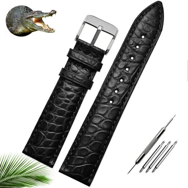 Ремешок для часов из крокодиловой кожи аллигатора 12 14 16 18 20 22 24 мм для мужчин и женщин Longines Master Omega с пряжкой-бабочкой