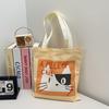 Милая и кошачья клетчатая сумка-тоут из парусины для студентов на каждый день